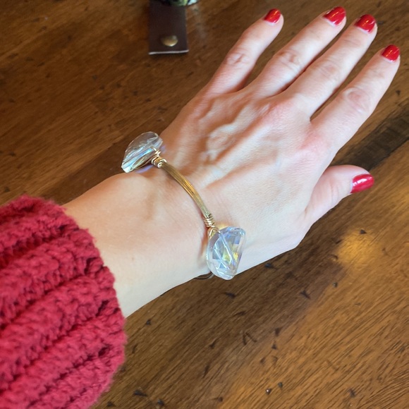 Costume bracelet with clear stone and gold wire, for small wrists - Picture 3 of 5